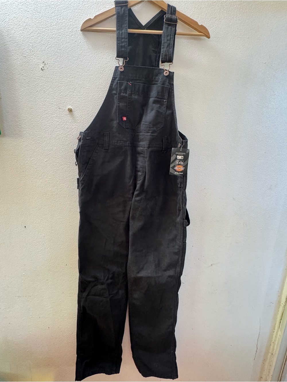 Dickies Black Women's Overalls with Branded Tag